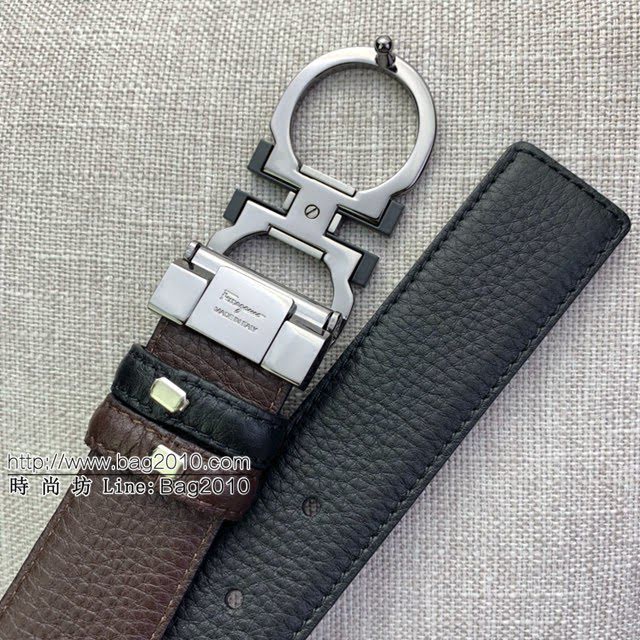 菲拉格慕男士皮帶 Ferragamo雙面牛皮紋理腰帶  jjp1913